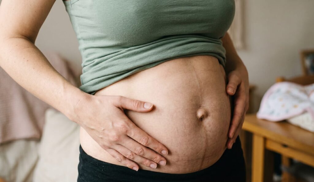 vientre con diastasis abdominal
